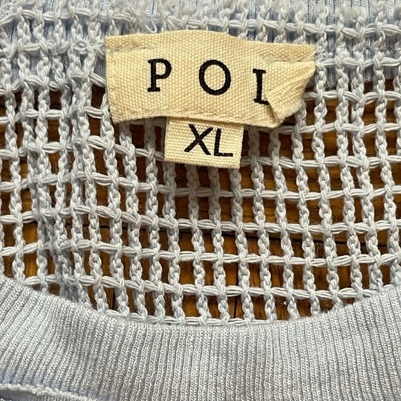POL CROCHET PATCH LONG SLEEVE TOP-IN POWDER BLUE SIZE XL BRAND BEW IN POLY-BAG - Picture 11 of 15
